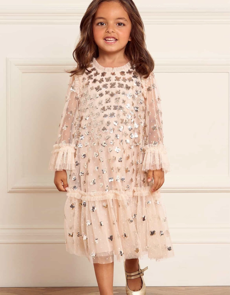 Girls Glisten Tulle Dress in Pink
