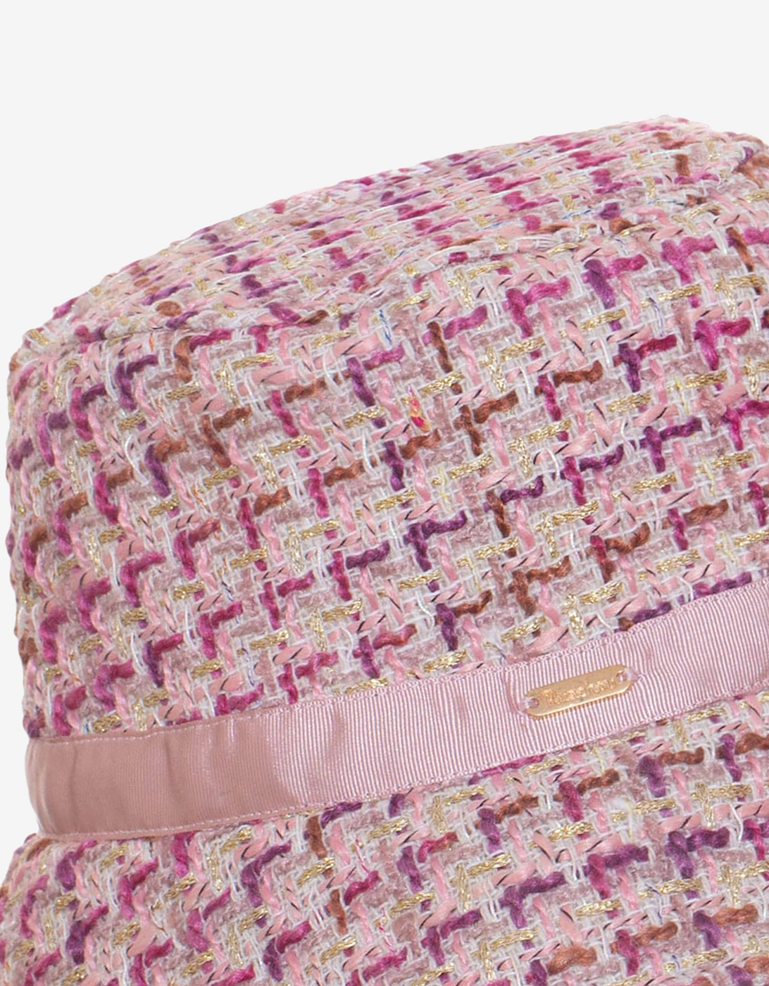 Girls Tweed Bucket Hat in Pink