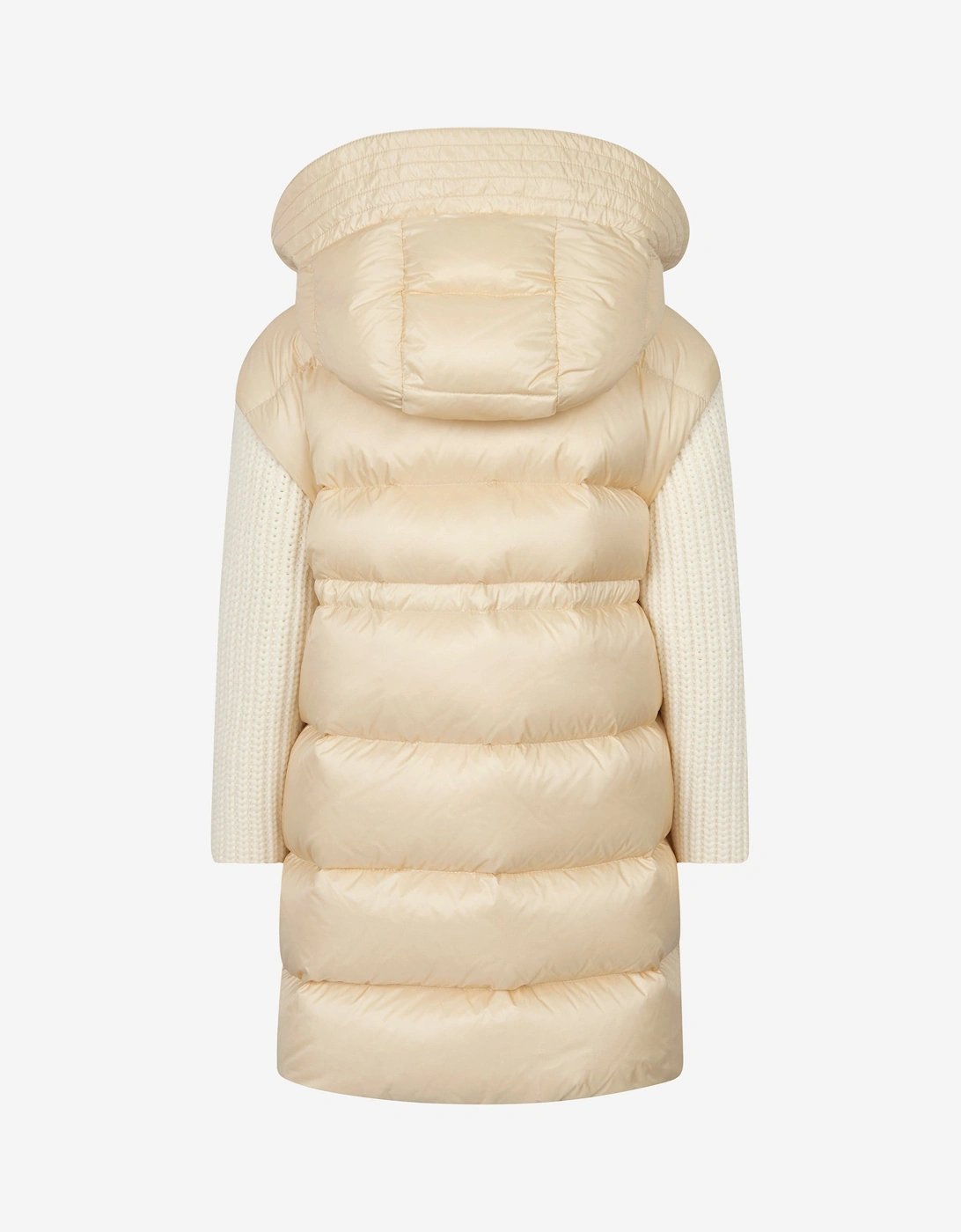 Girls Katife Long Parka in Ivory