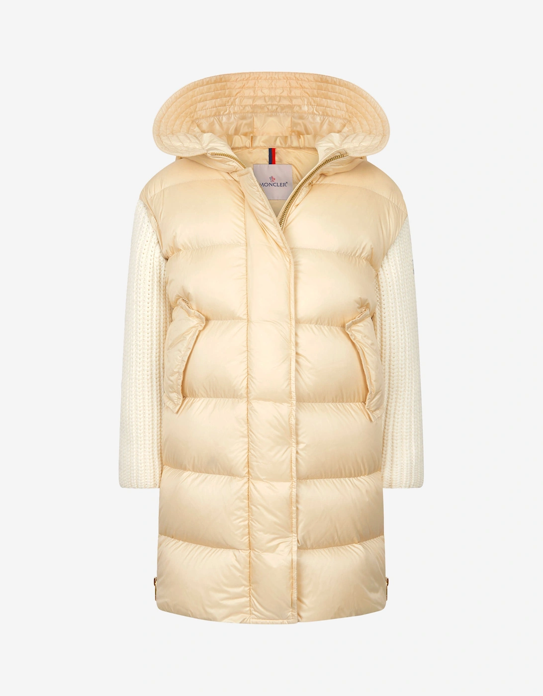 Girls Katife Long Parka in Ivory, 9 of 8