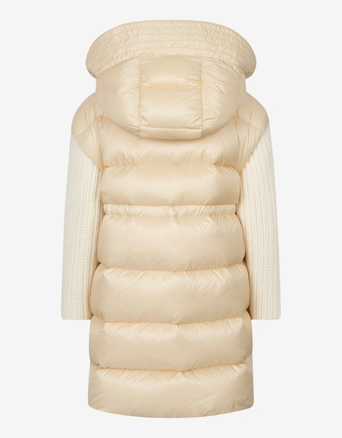 Girls Katife Long Parka in Ivory