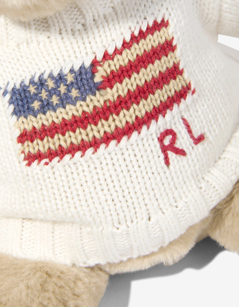 Flag Jumper Polo Bear Soft Toy in Ivory (20cm)