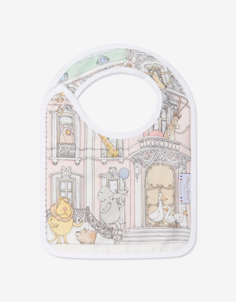 Baby Monceau Mansion Swaddle And Satin Bib Set in Blue