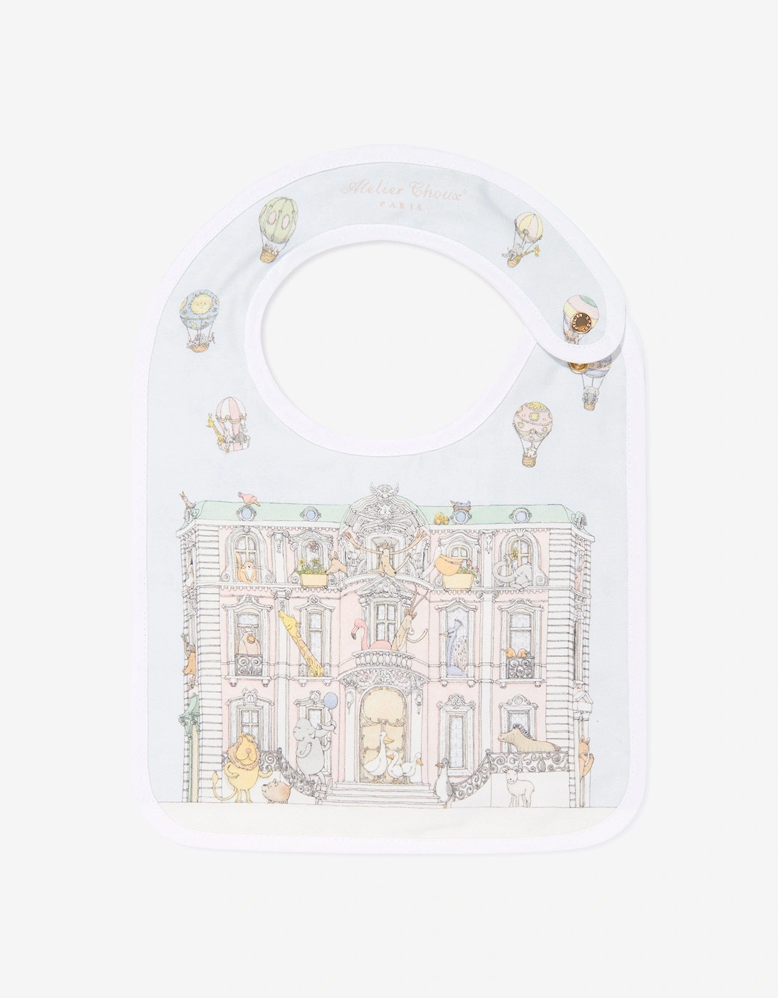 Baby Monceau Mansion Swaddle And Satin Bib Set in Blue