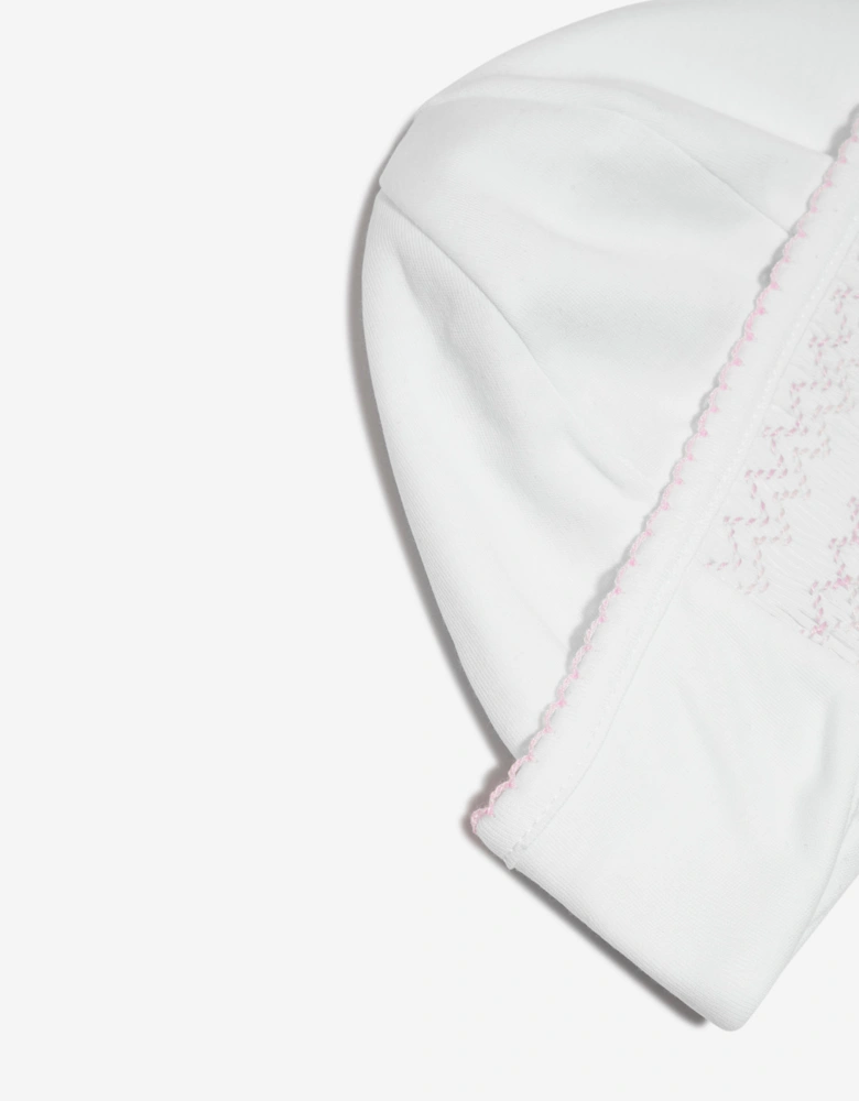 Baby Girls Smocked Hat in White