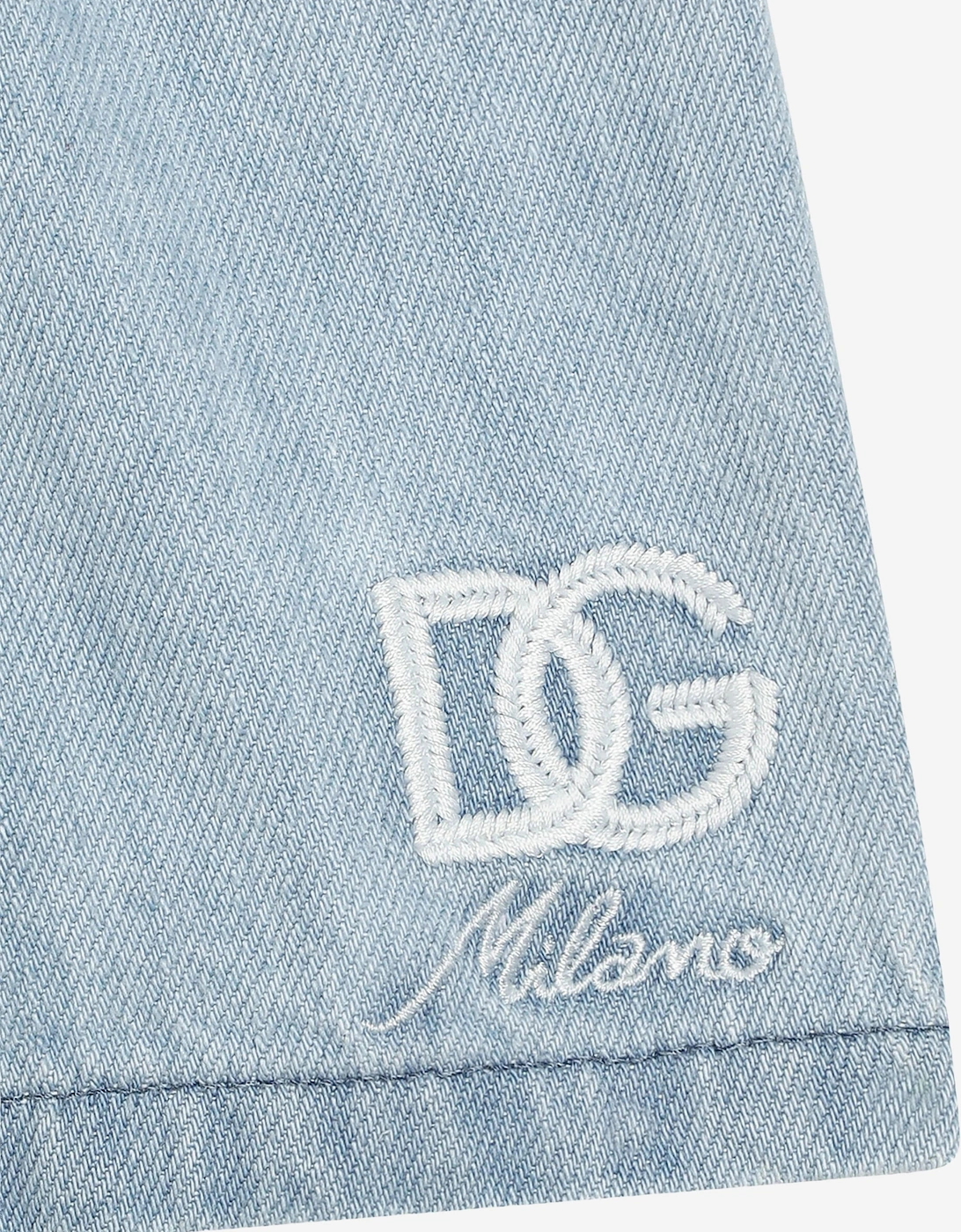 Baby Boys Denim Logo Shorts in Blue