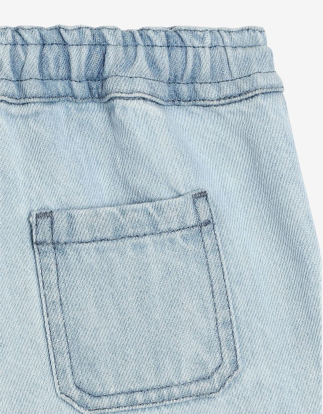 Baby Boys Denim Logo Shorts in Blue