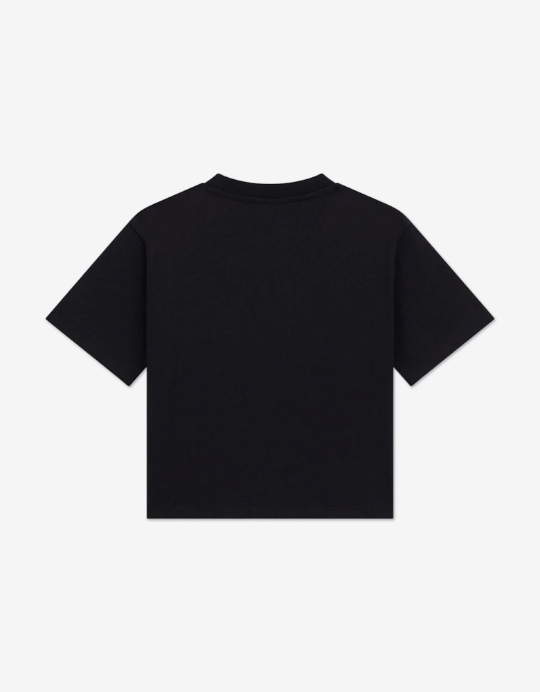 Girls Slogan T-Shirt in Black