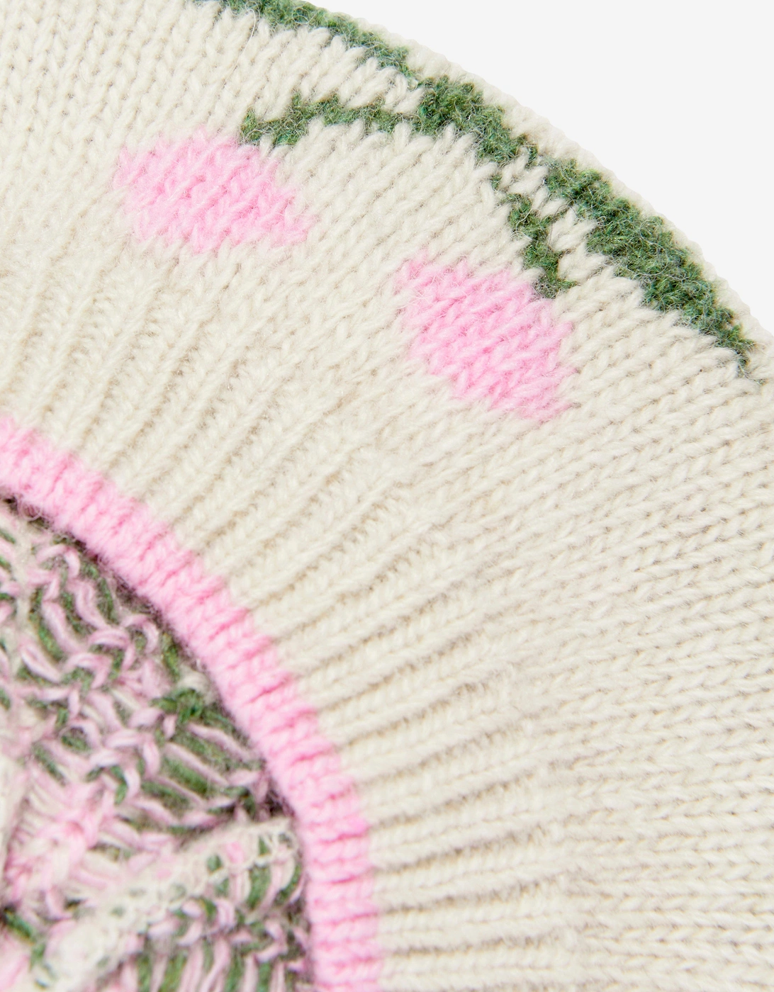 Girls Cherry Belou Knit Beret in Ivory