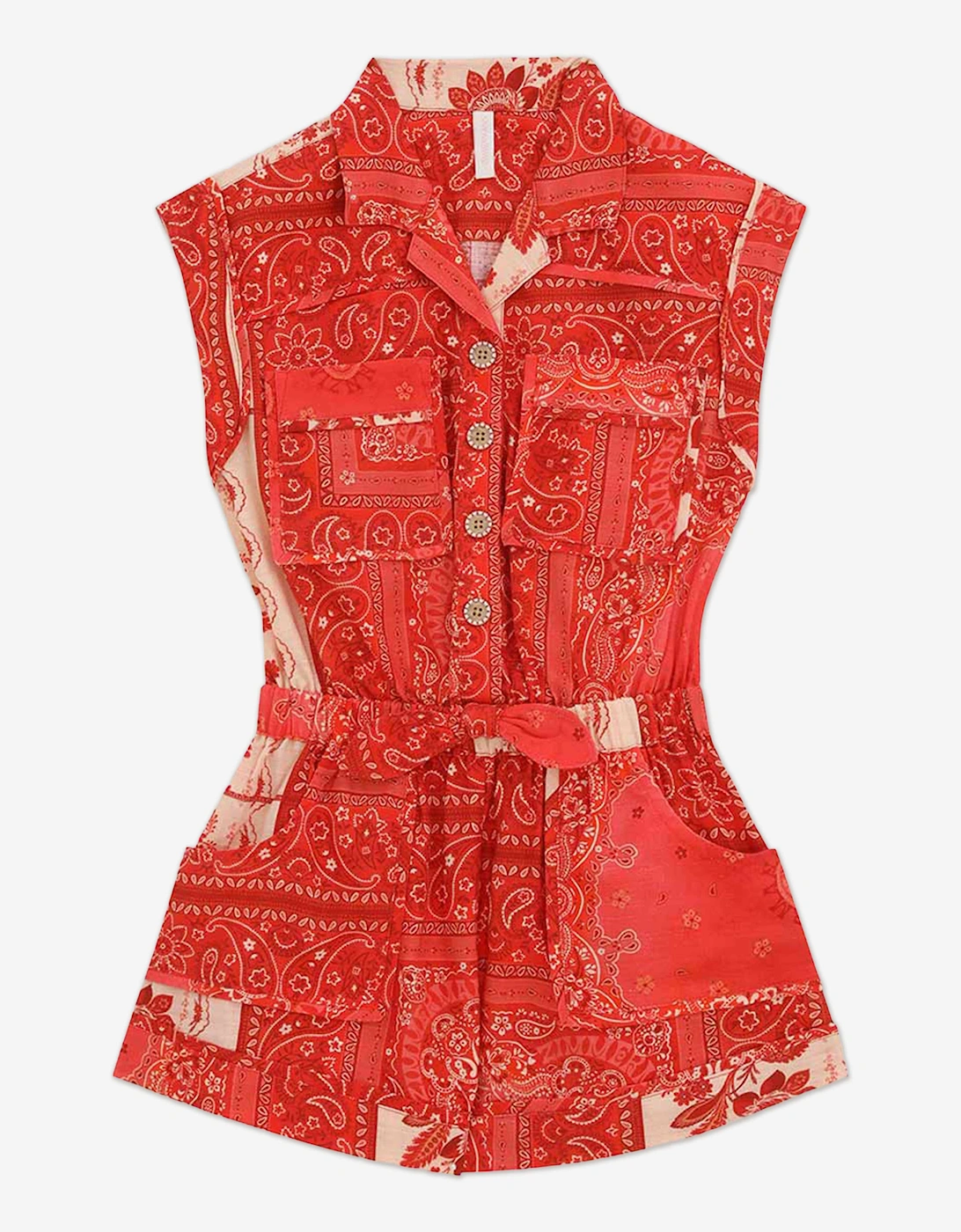 Girls Lucky Pocket Playsuit in Red, 5 of 4