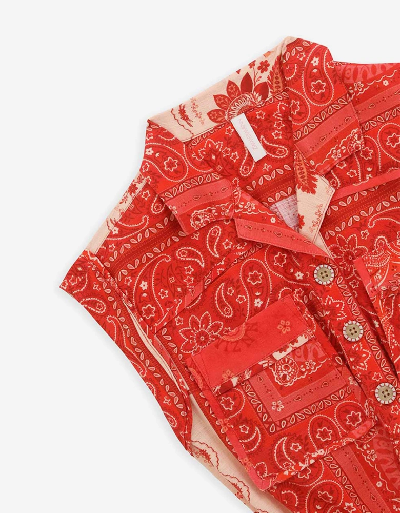 Girls Lucky Pocket Playsuit in Red