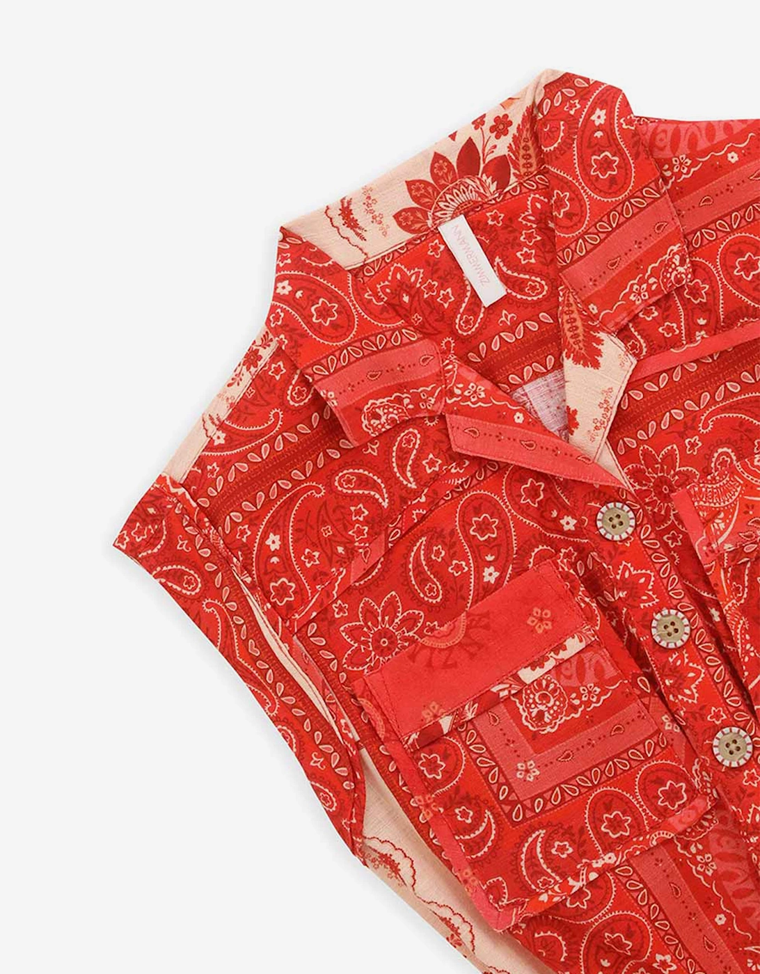 Girls Lucky Pocket Playsuit in Red