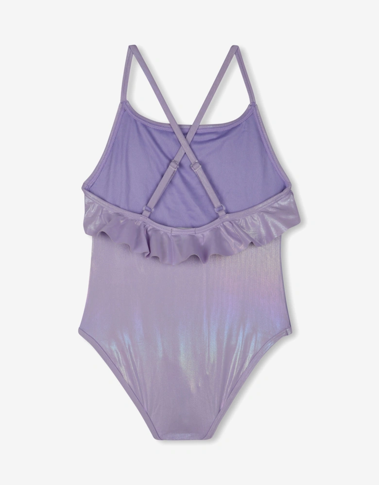 Billieblush Girls Sequin Ruffle Swimsuit in Multicolour