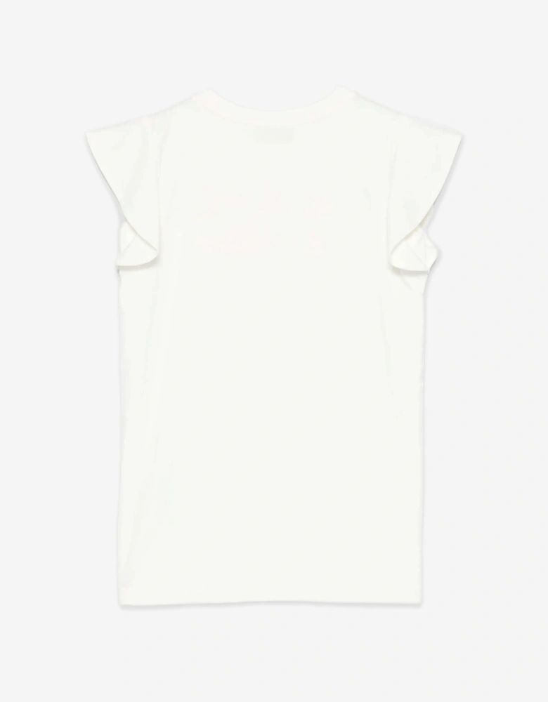 Girls Bear Logo Dress in Ivory
