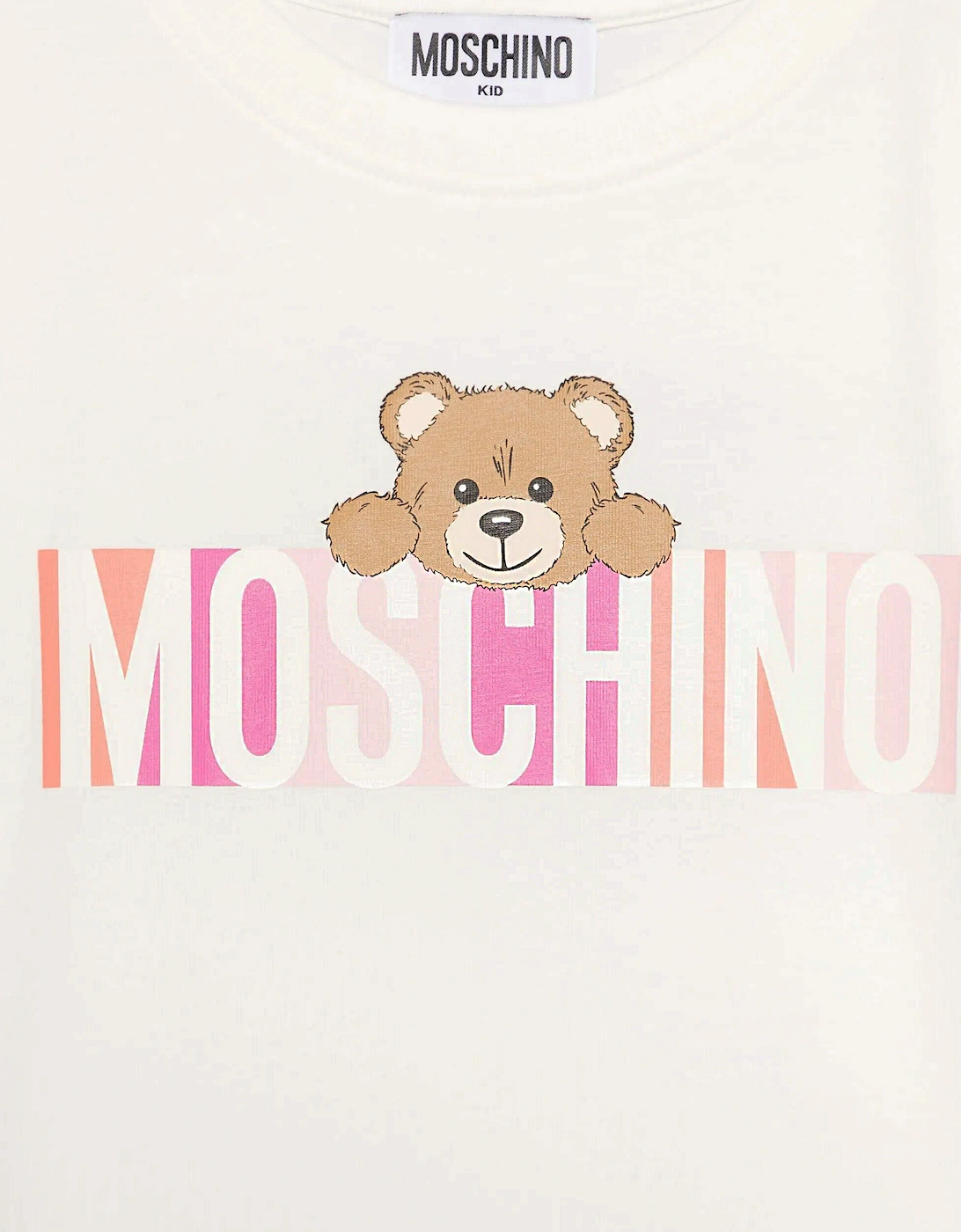 Girls Bear Logo Dress in Ivory