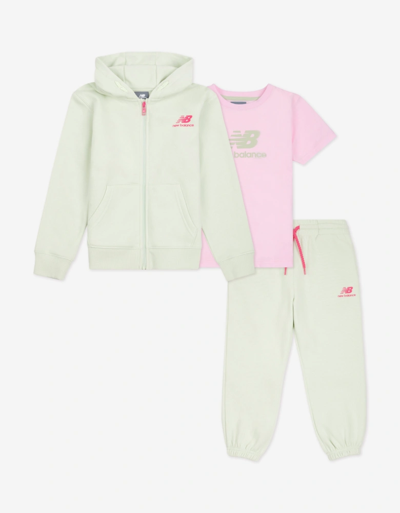Girls T-Shirt and Tracksuit Set in Green