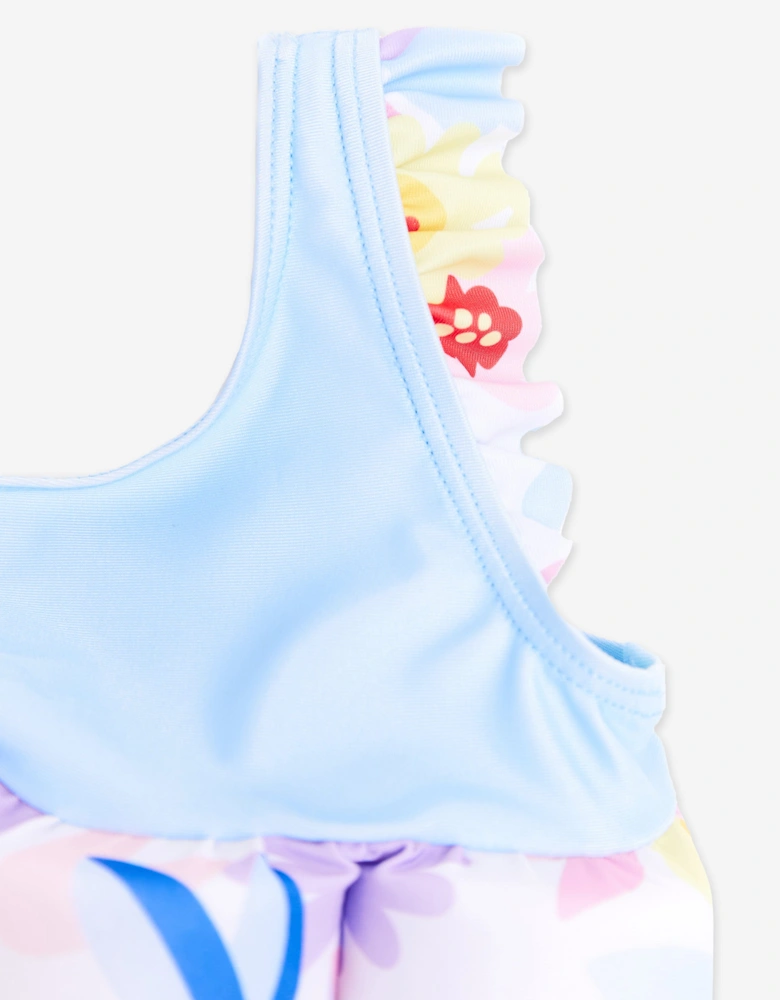 Baby Girls Flower Float Suit in White (UPF50+)