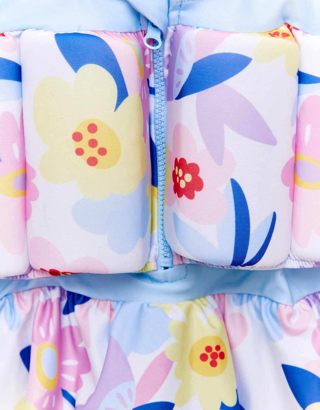 Baby Girls Flower Float Suit in White (UPF50+)