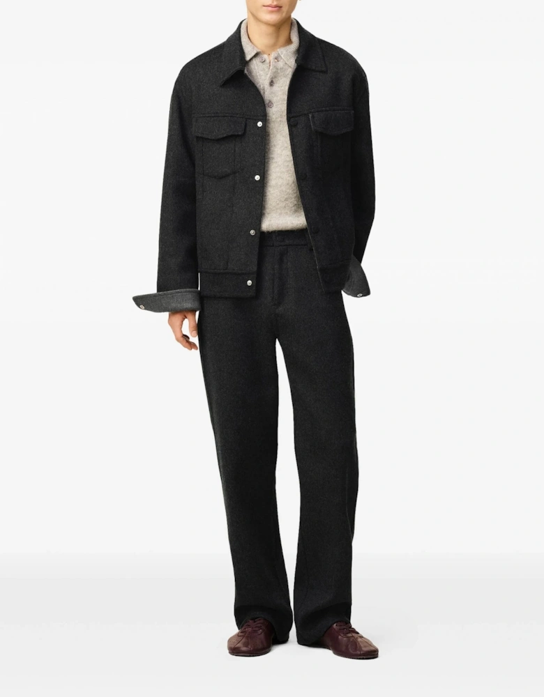Double-Faced Trucker Jacket Grey