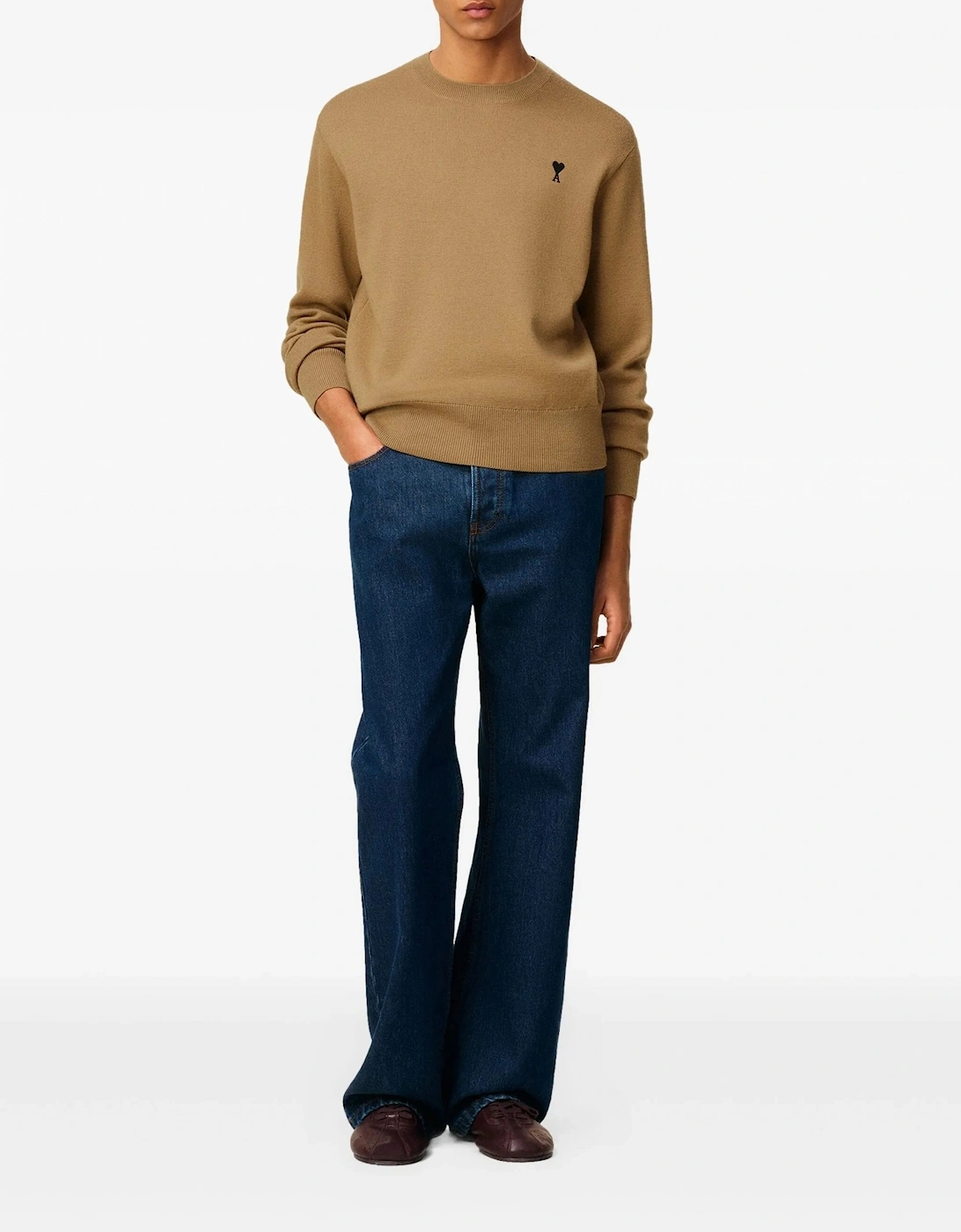 Ami De Coeur Crewneck Sweater Tan