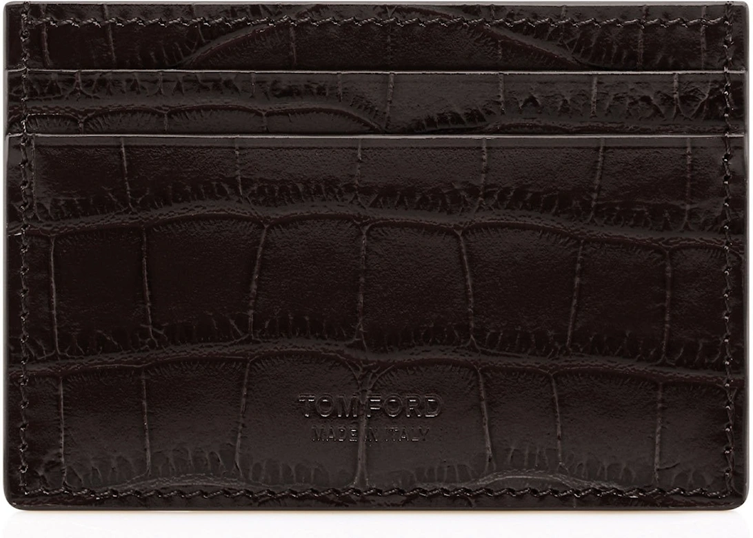 Shiny Croc Exotic Cardholder Brown, 3 of 2