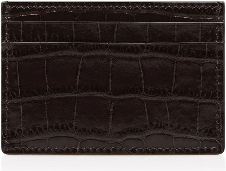 Shiny Croc Exotic Cardholder Brown