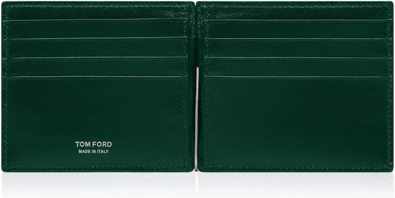 Shiny Croc Exotic Money Clip Wallet Green