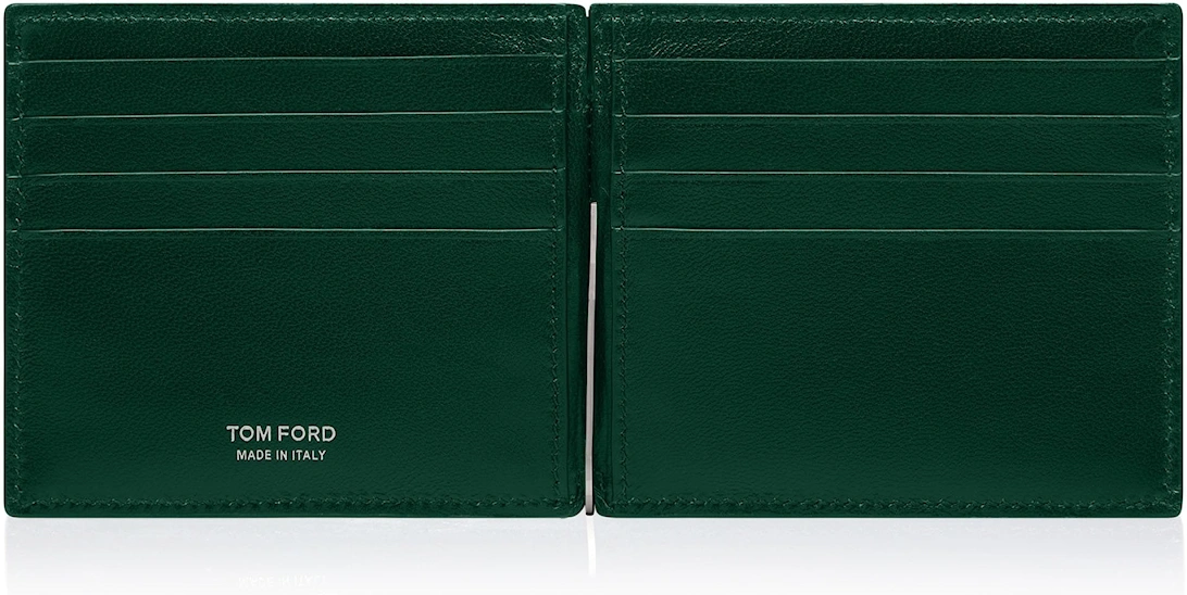 Shiny Croc Exotic Money Clip Wallet Green