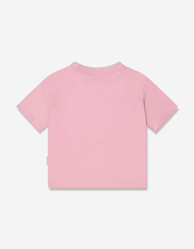 Enfant Girls Logo Print T-Shirt in Pink