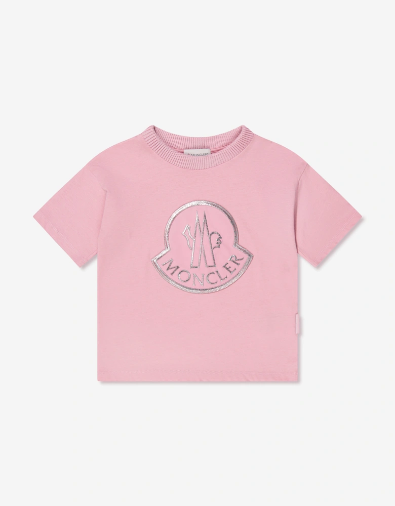 Enfant Girls Logo Print T-Shirt in Pink