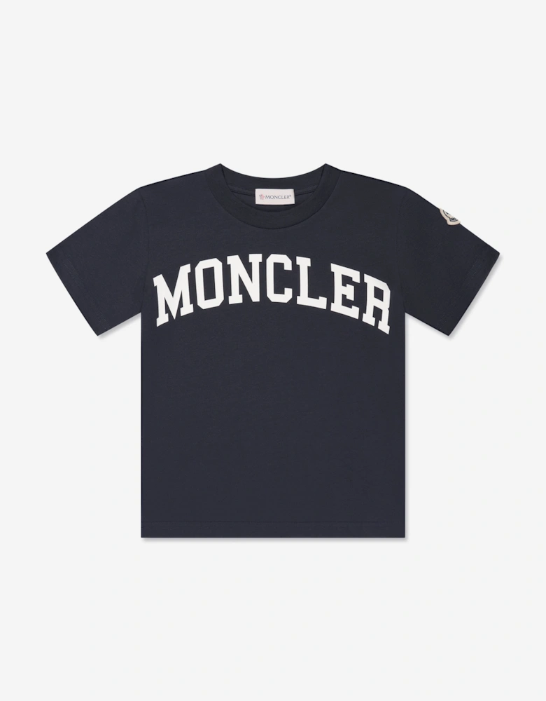 Enfant Boys Logo Print T-Shirt in Navy