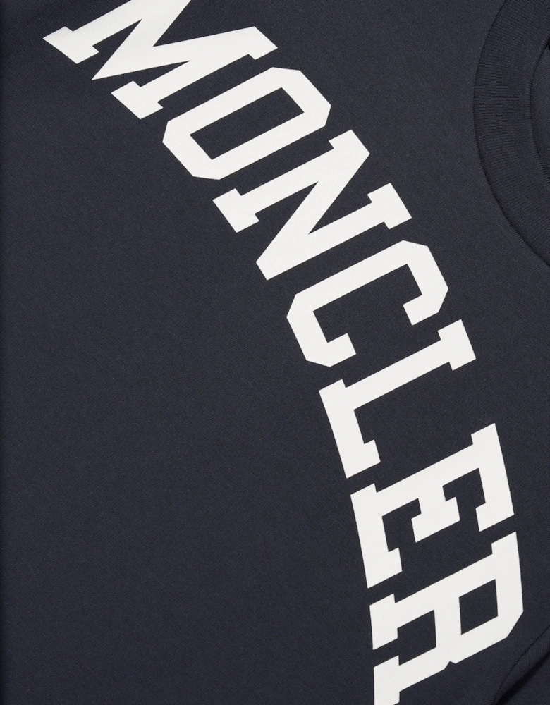 Enfant Boys Logo Print T-Shirt in Navy