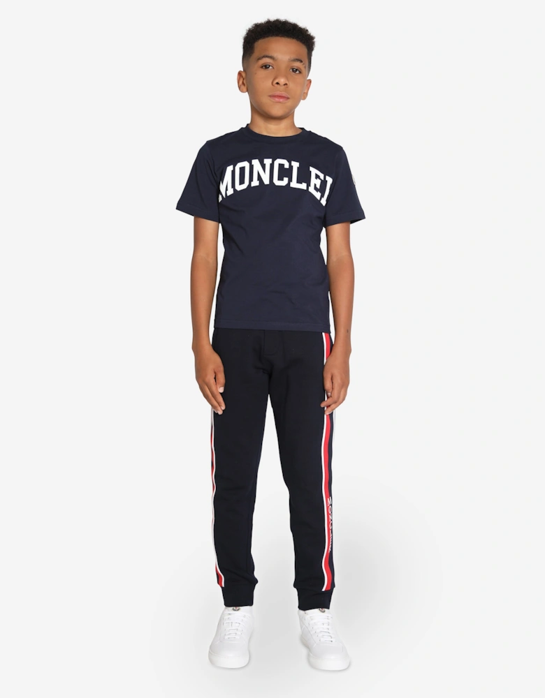Enfant Boys Logo Print T-Shirt in Navy