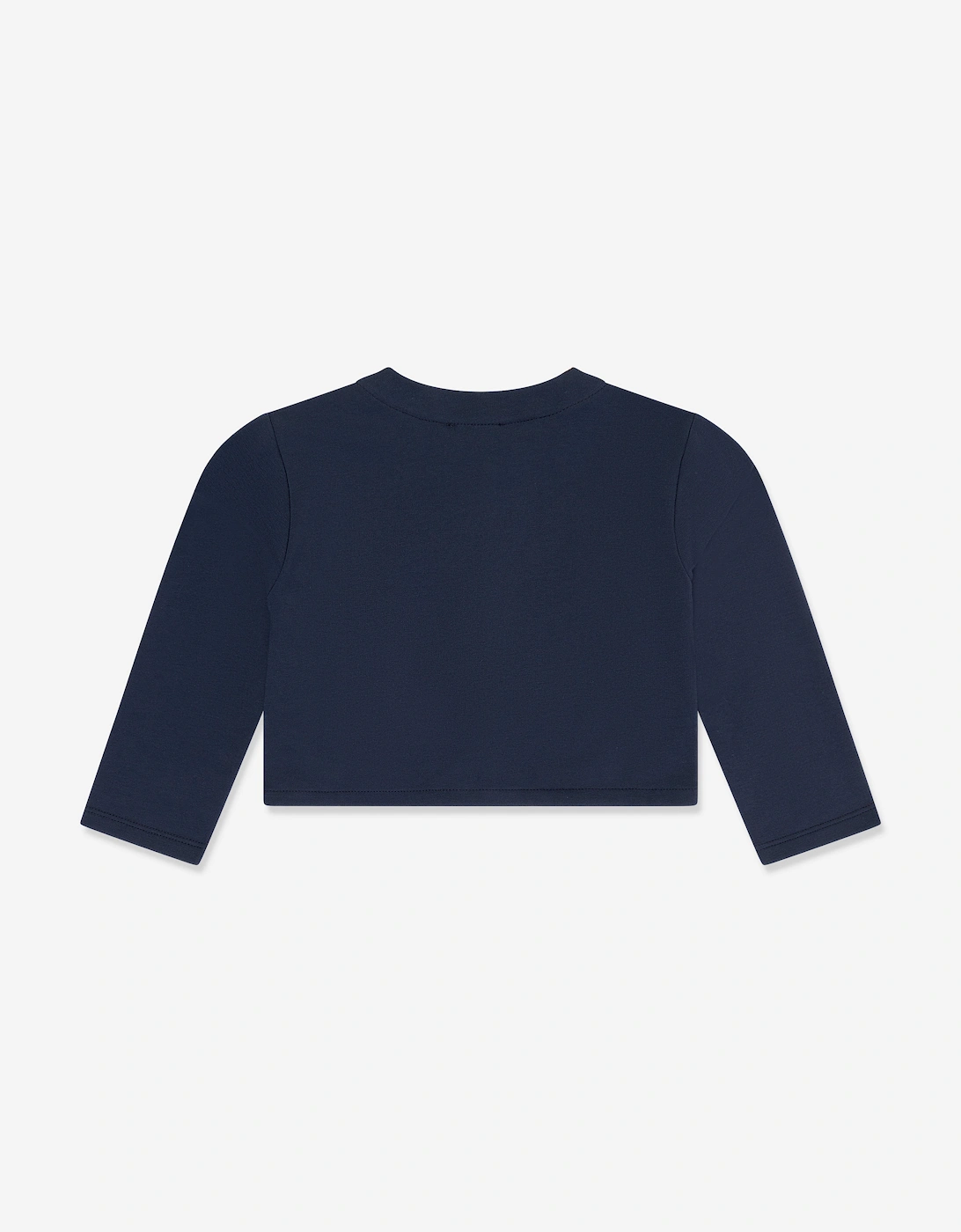 Girls Embroidered Logo Jersey Jacket in Navy