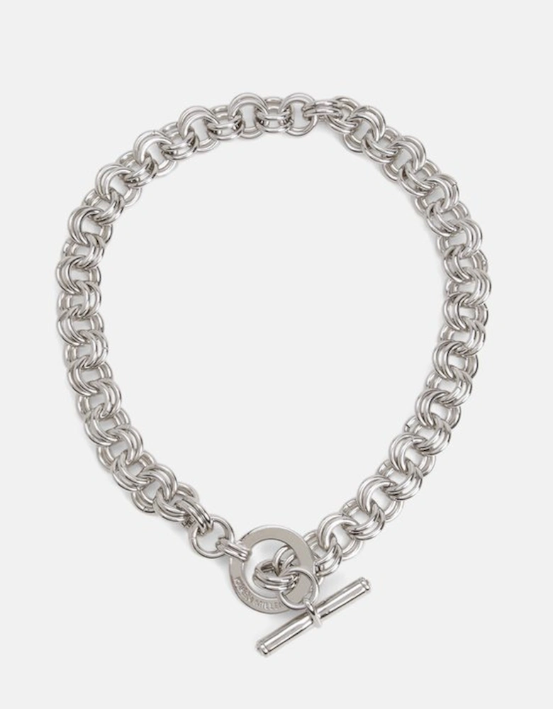 Hand Set European Crystal T-Bar Chain Necklace