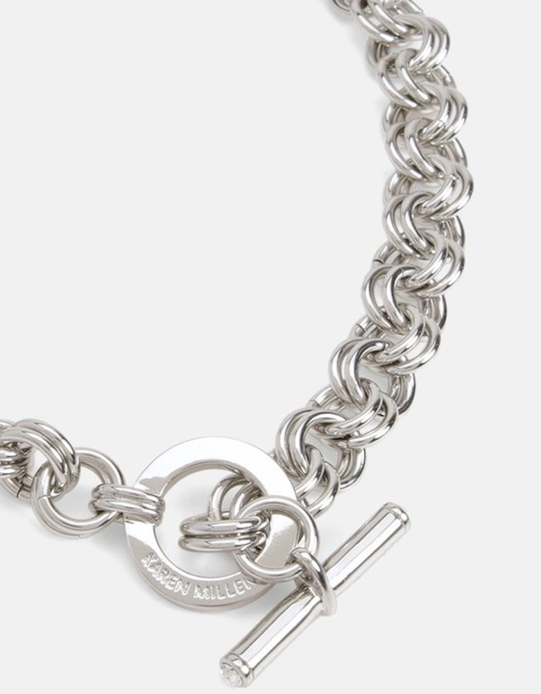 Hand Set European Crystal T-Bar Chain Necklace