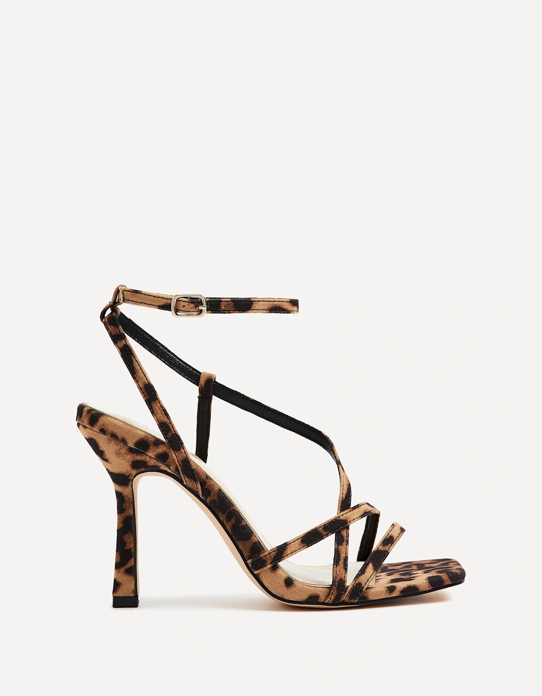 Savannah Leopard Print Faux Suede Strappy Stiletto High Heel, 2 of 1