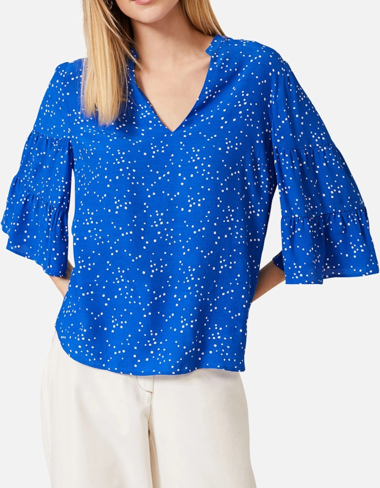 Marla Spot Tiered Sleeve Blouse Polka Dot