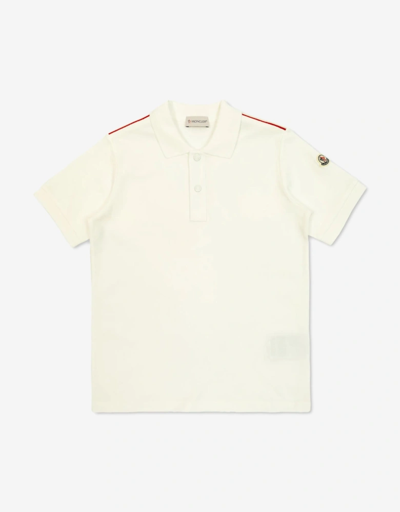 Boys Cotton Polo Shirt in Ivory