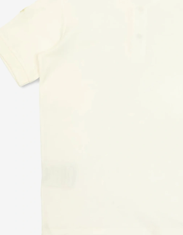 Boys Cotton Polo Shirt in Ivory