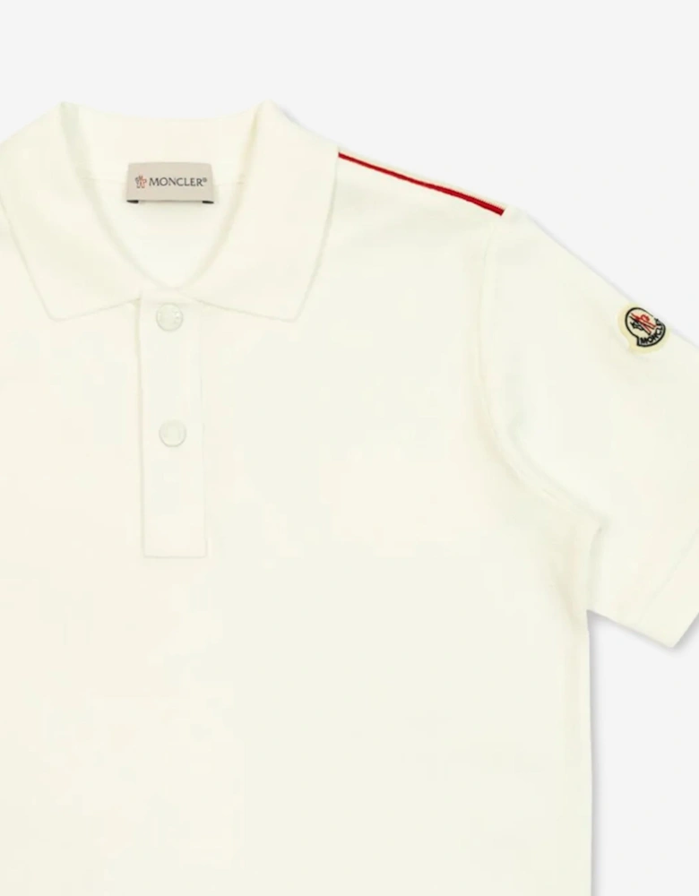 Boys Cotton Polo Shirt in Ivory