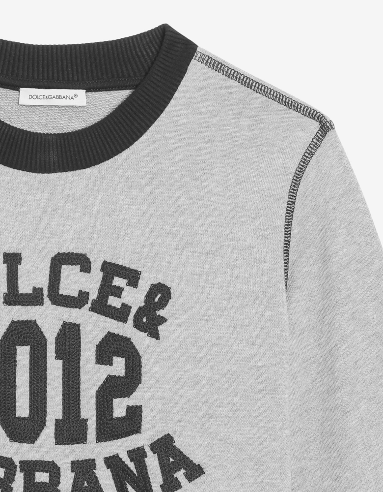 Boys Embroidered 2012 Logo Sweatshirt in Grey