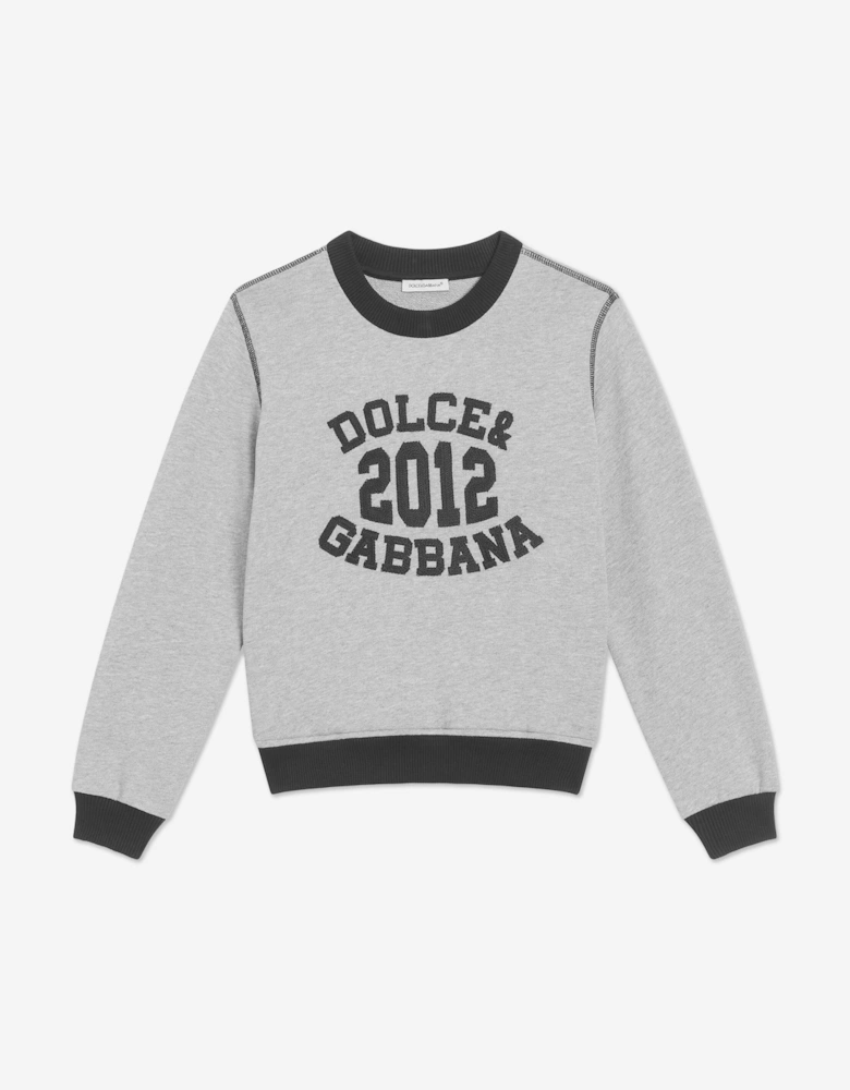 Boys Embroidered 2012 Logo Sweatshirt in Grey