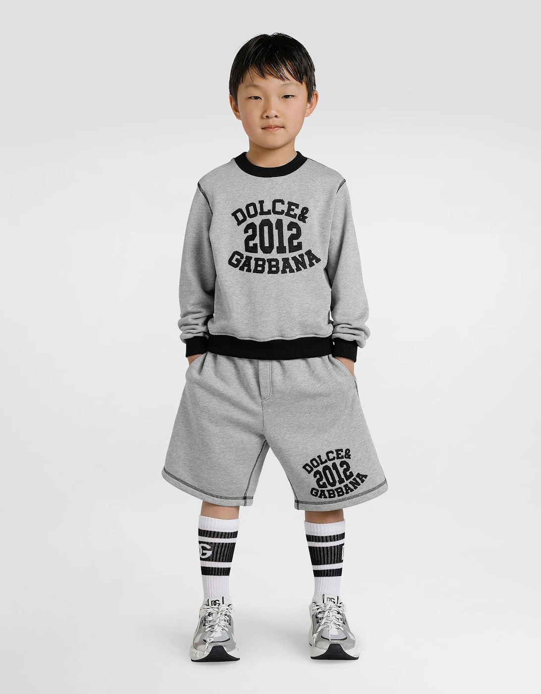 Boys Embroidered 2012 Logo Sweatshirt in Grey
