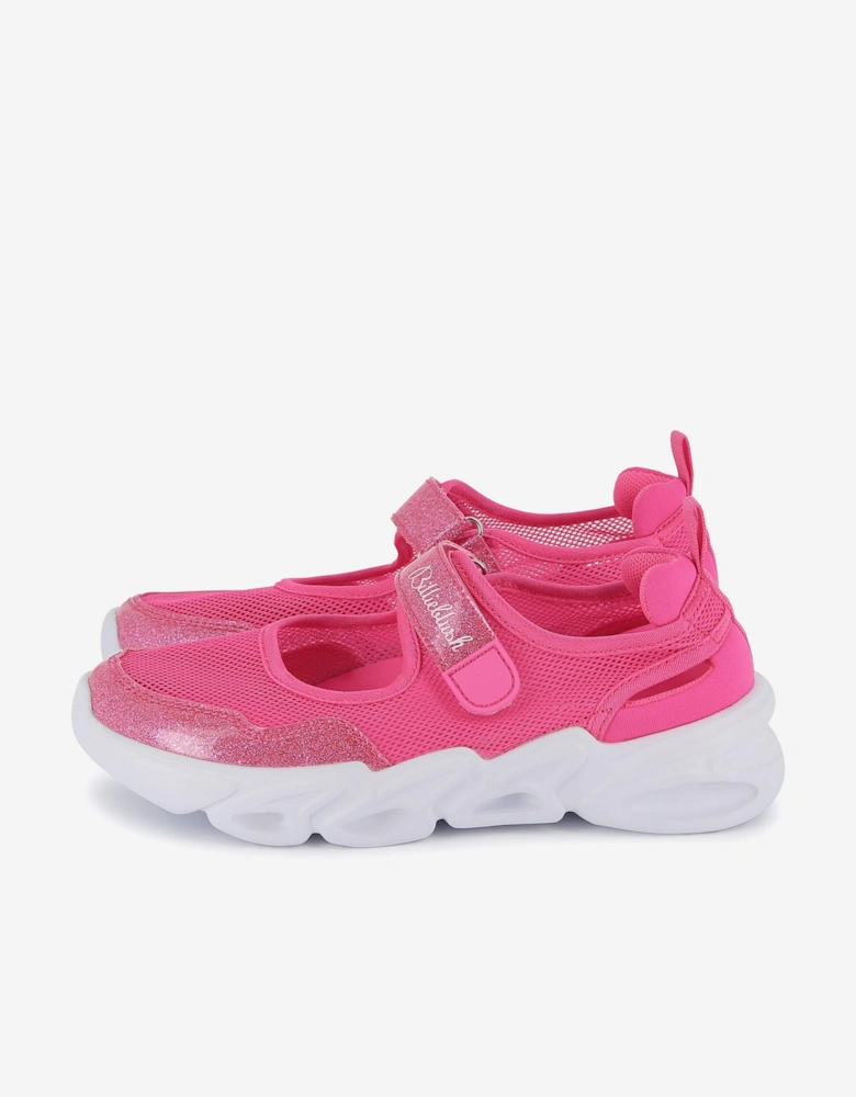 Billieblush Girls Glitter and Mesh Ballerina Trainers in Pink