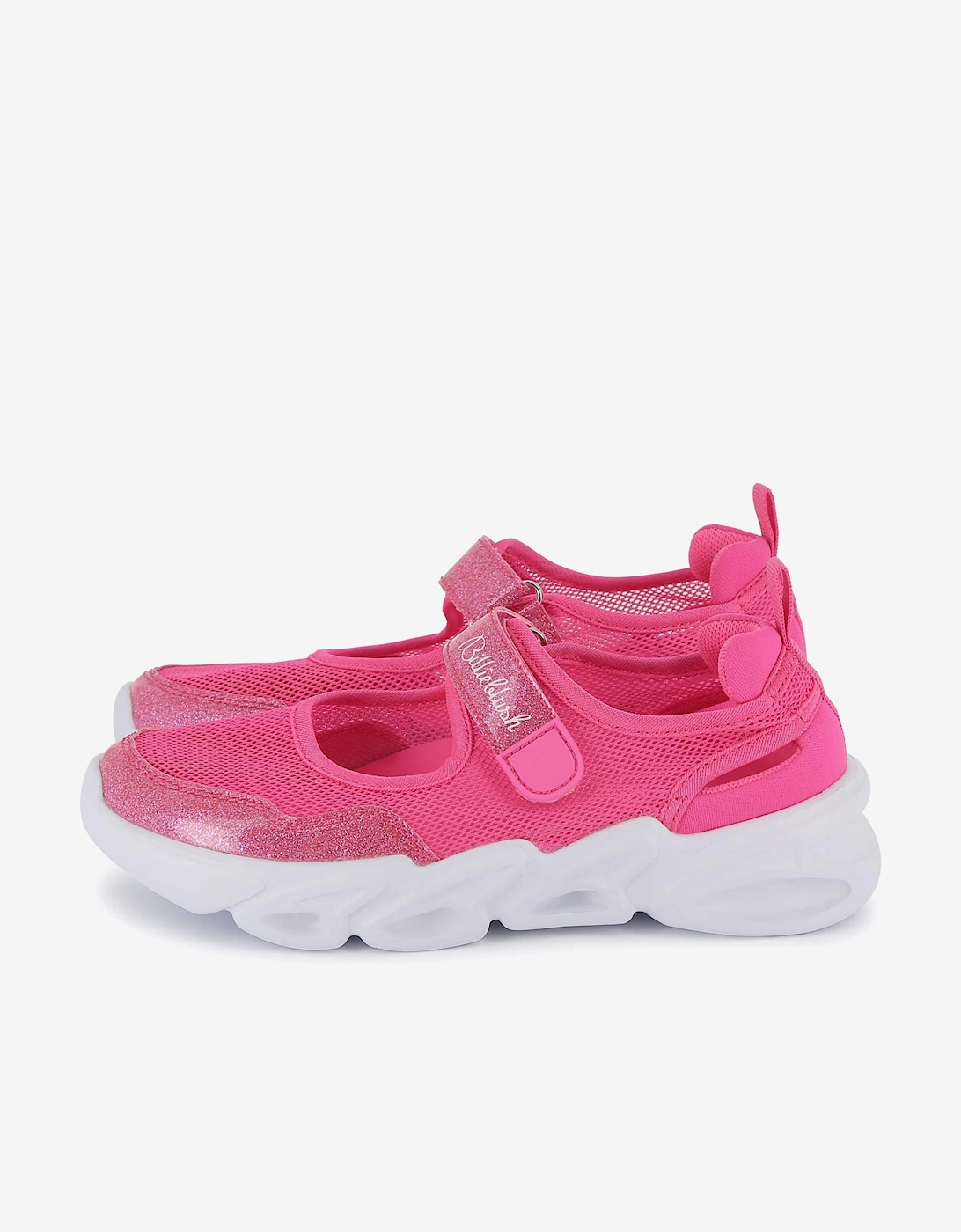 Billieblush Girls Glitter and Mesh Ballerina Trainers in Pink, 5 of 4
