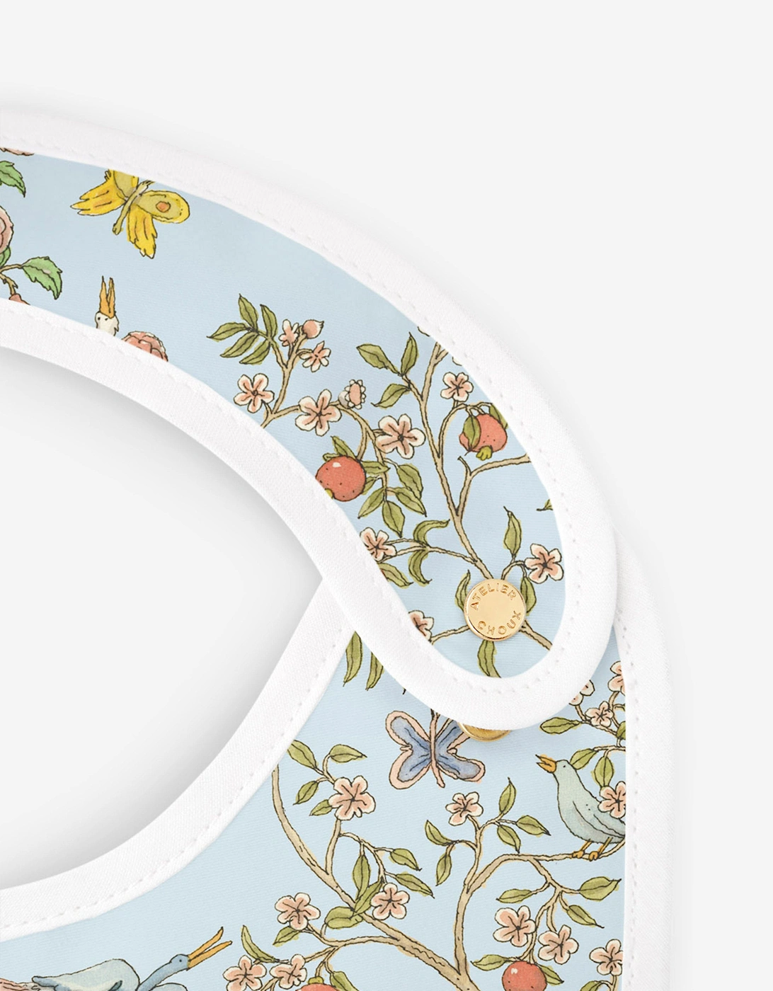 Baby Satin In Bloom Bib in Blue