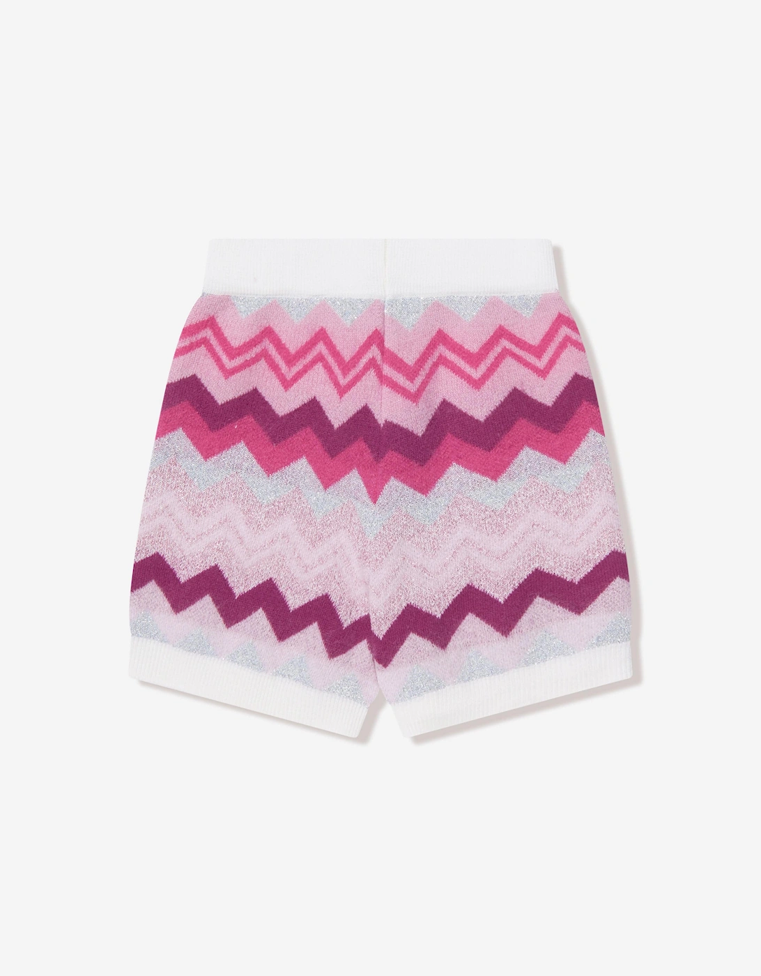 Girls Zigzag Knitted Shorts in Pink