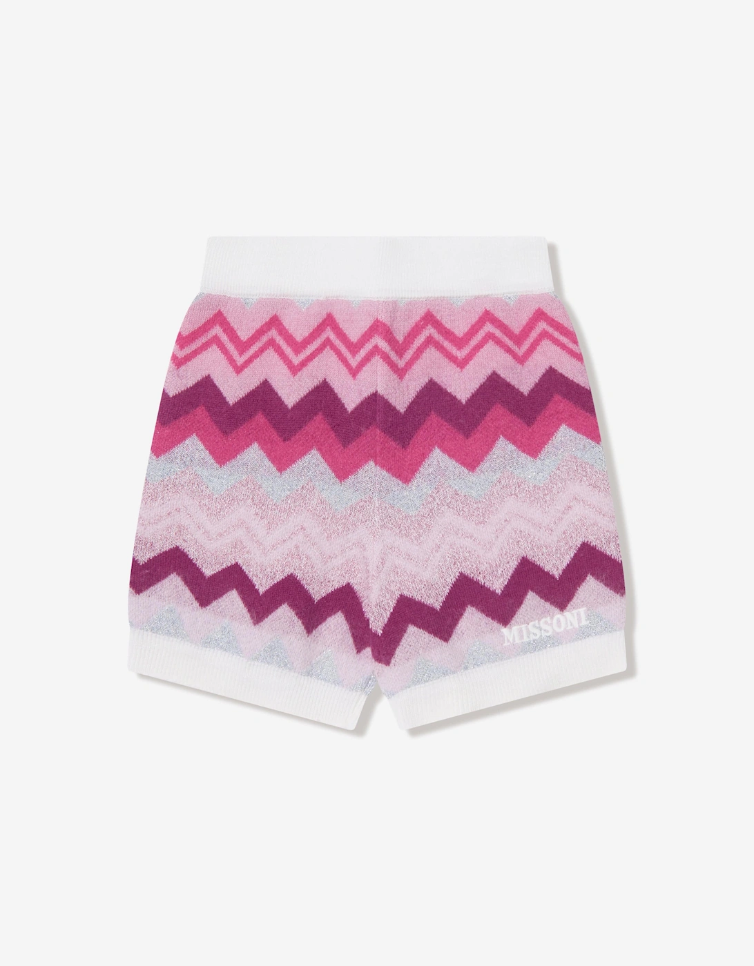 Girls Zigzag Knitted Shorts in Pink, 5 of 4