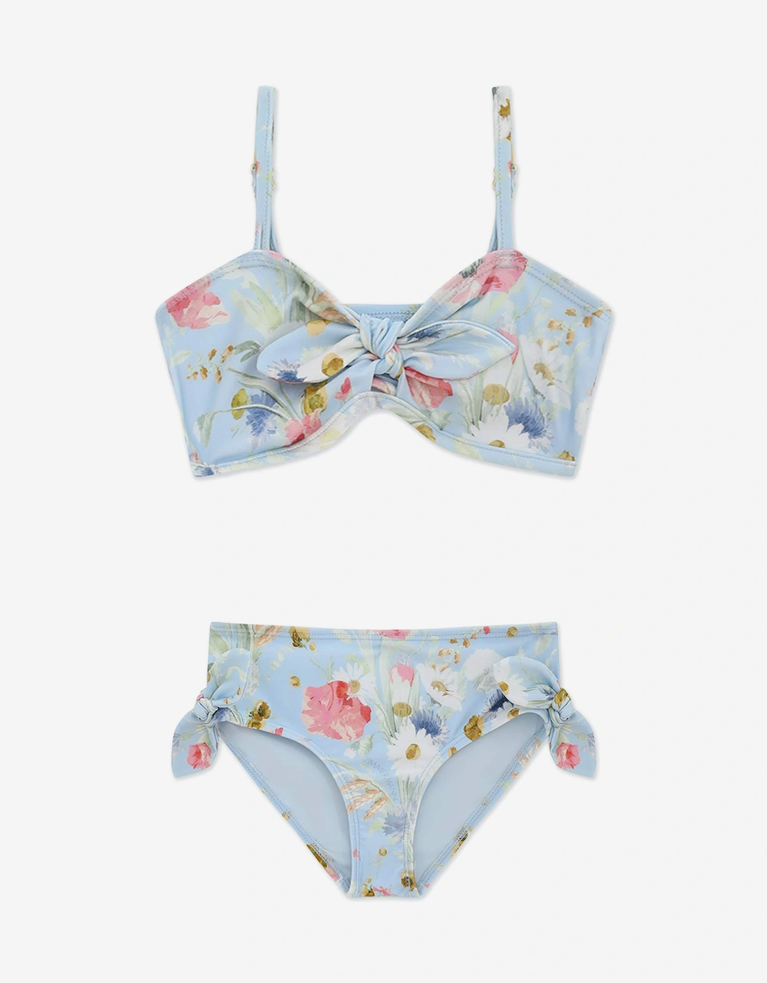 Zimmermann Girls Lucky Tie Bikini in Blue - Size: 4 years
